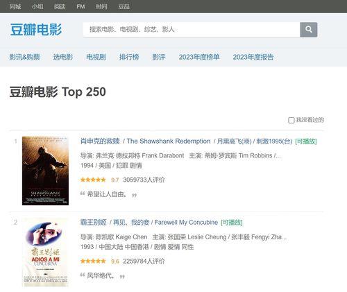 豆瓣电影评分排行,揭秘热门影片背后的口碑之谜